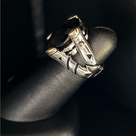 John Atencio Smokey quartz ring in sterling silver and 14ky - Picture 3 of 4